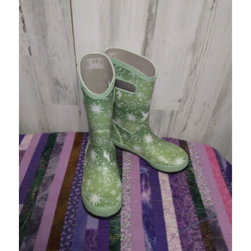 Bogs Green Astro Waterproof Boots Youth Size 5 Zodiac